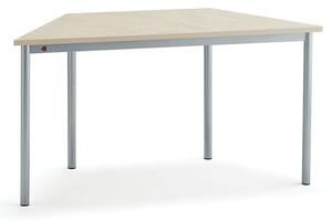 AJ Produkty Stůl SONITUS TRAPETS, 1400x700x720 mm, stříbrné nohy, deska s linoleem, béžová