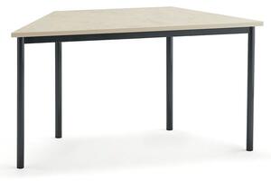 AJ Produkty Stůl SONITUS TRAPETS, 1400x700x720 mm, antracitově šedé nohy, deska s linoleem, béžová
