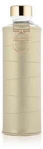 EQUA Mismatch Golden 750 ml designová luxusní ekologická skleněná lahev na pití s obalem z umělé kůže