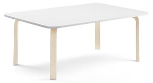 AJ Produkty Stůl ELTON, 1800x700x530 mm, bříza, akustická HPL deska, bílá