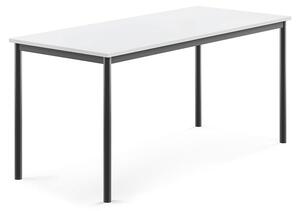 AJ Produkty Stůl BORÅS, 1600x700x720 mm, antracitově šedé nohy, HPL deska, bílá