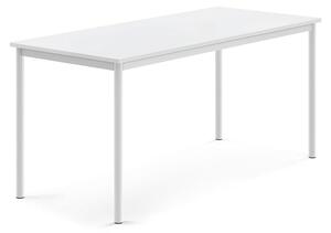 AJ Produkty Stůl BORÅS, 1600x700x720 mm, bílé nohy, HPL deska, bílá