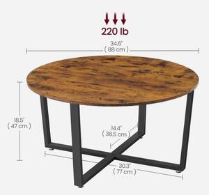 Konferenční stůl ELDUR 88 cm hnědá/černá