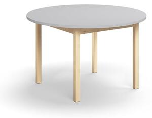 AJ Produkty Stůl DECIBEL, Ø1200x720 mm, akustická HPL deska, bříza/šedá