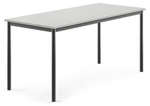 AJ Produkty Stůl BORÅS, 1600x700x720 mm, antracitově šedé nohy, HPL deska, šedá