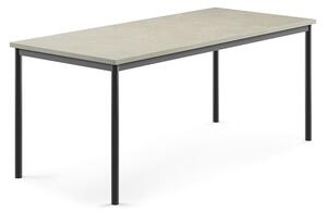 AJ Produkty Stůl SONITUS, 1800x800x720 mm, antracitově šedé nohy, deska s linoleem, šedá