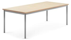 AJ Produkty Stůl SONITUS, 1800x800x600 mm, stříbrné nohy, deska s linoleem, béžová