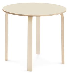AJ Produkty Stůl ELTON, Ø 900x710 mm, bříza, akustická HPL deska, bříza