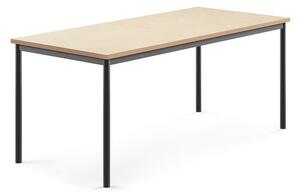 AJ Produkty Stůl SONITUS, 1800x800x720 mm, antracitově šedé nohy, deska s linoleem, béžová