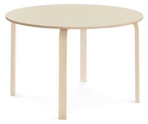 AJ Produkty Stůl ELTON, Ø 1200x710 mm, bříza, akustická HPL deska, bříza