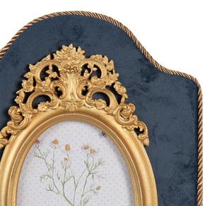 Modro zlatý fotorámeček Yvonna se střapcem – 10x15 cm