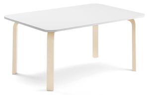 AJ Produkty Stůl ELTON, 1200x600x530 mm, bříza, akustická HPL deska, bílá