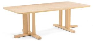 AJ Produkty Stůl KUPOL, 1600x800x500 mm, obdélník, akustické linoleum, bříza/béžová
