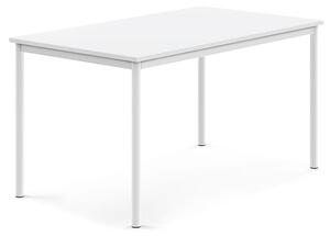 AJ Produkty Stůl SONITUS, 1400x800x720 mm, bílé nohy, HPL deska tlumící hluk, bílá