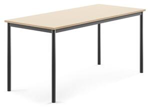 AJ Produkty Stůl BORÅS, 1600x700x720 mm, antracitově šedé nohy, HPL deska, bříza
