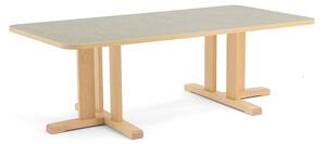 AJ Produkty Stůl KUPOL, 1600x800x500 mm, obdélník, akustické linoleum, bříza/šedá