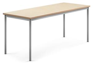AJ Produkty Stůl SONITUS, 1800x700x720 mm, stříbrné nohy, deska s linoleem, béžová