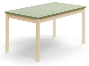 AJ Produkty Stůl DECIBEL, 1400x800x720 mm, akustické linoleum, bříza/zelenošedá
