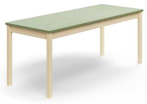 AJ Produkty Stůl DECIBEL, 1800x700x720 mm, akustické linoleum, bříza/zelenošedá