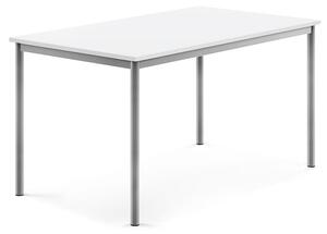 AJ Produkty Stůl SONITUS, 1400x800x720 mm, stříbrné nohy, HPL deska tlumící hluk, bílá