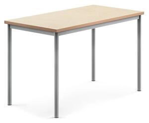 AJ Produkty Stůl SONITUS, 1200x700x760 mm, stříbrné nohy, deska s linoleem, béžová