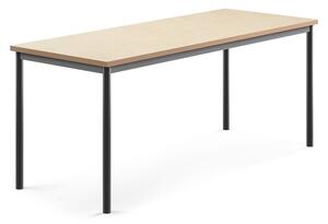 AJ Produkty Stůl SONITUS, 1800x700x720 mm, antracitově šedé nohy, deska s linoleem, béžová