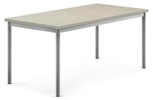 AJ Produkty Stůl SONITUS, 1400x700x600 mm, stříbrné nohy, deska s linoleem, šedá