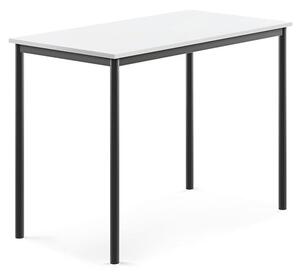 AJ Produkty Stůl BORÅS, 1200x700x900 mm, antracitově šedé nohy, HPL deska, bílá