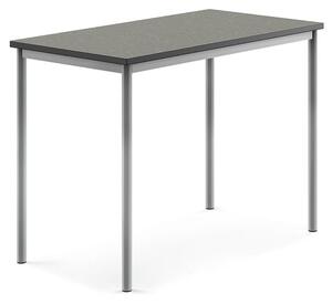 AJ Produkty Stůl SONITUS, 1200x700x900 mm, stříbrné nohy, deska s linoleem, tmavě šedá