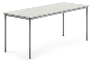 AJ Produkty Stůl BORÅS, 1800x700x720 mm, stříbrné nohy, HPL deska, šedá