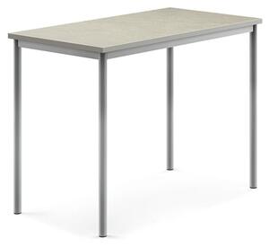 AJ Produkty Stůl SONITUS, 1200x700x900 mm, stříbrné nohy, deska s linoleem, šedá