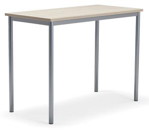 AJ Produkty Stůl SONITUS PLUS, 1200x600x900 mm, stříbrné nohy, HPL deska tlumící hluk, jasan