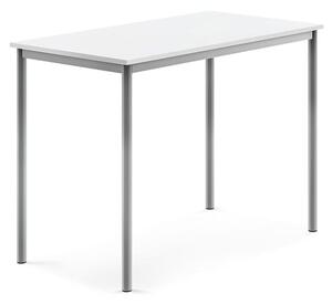 AJ Produkty Stůl BORÅS, 1200x700x900 mm, stříbrné nohy, HPL deska, bílá