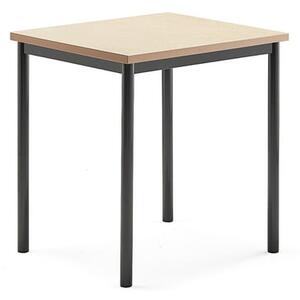 AJ Produkty Stůl SONITUS, 700x600x720 mm, antracitově šedé nohy, deska s linoleem, béžová