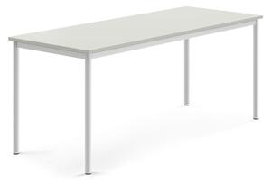AJ Produkty Stůl BORÅS, 1800x700x720 mm, bílé nohy, HPL deska, šedá