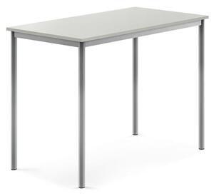 AJ Produkty Stůl BORÅS, 1200x700x900 mm, stříbrné nohy, HPL deska, šedá