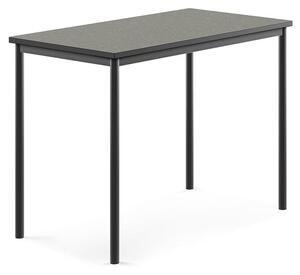 AJ Produkty Stůl SONITUS, 1200x700x900 mm, antracitově šedé nohy, deska s linoleem, tmavě šedá