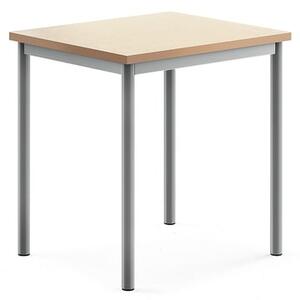 AJ Produkty Stůl SONITUS, 700x600x720 mm, stříbrné nohy, deska s linoleem, béžová
