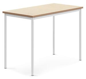 AJ Produkty Stůl SONITUS, 1200x700x900 mm, bílé nohy, deska s linoleem, béžová