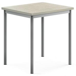 AJ Produkty Stůl SONITUS, 700x600x720 mm, stříbrné nohy, deska s linoleem, šedá