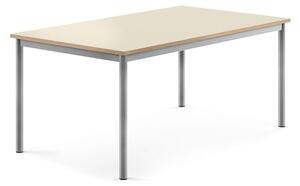 AJ Produkty Stůl BORÅS, 1400x800x600 mm, stříbrné nohy, HPL deska, bříza
