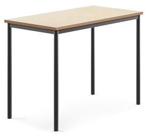 AJ Produkty Stůl SONITUS, 1200x700x900 mm, antracitově šedé nohy, deska s linoleem, béžová