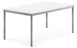 AJ Produkty Stůl BORÅS, 1400x800x600 mm, stříbrné nohy, HPL deska, bílá
