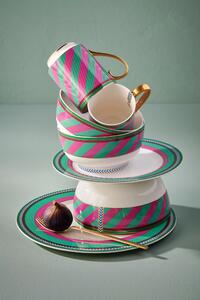 Pip Studio Pip Chique Stripes talíř ∅28cm, růžovo-zelený (Porcelánový talíř Ø 28cm)