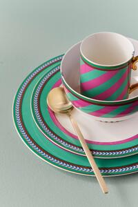 Pip Studio Pip Chique Stripes talíř ∅23cm, růžovo-zelený (Porcelánový talíř Ø 23cm)
