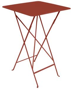 Zemitě červený kovový skládací bistro stůl Fermob Bistro 71 x 71 cm