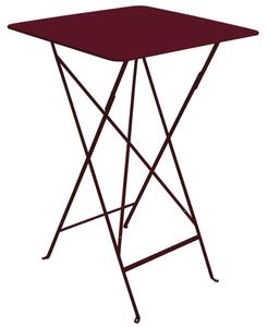 Třešňově červený kovový skládací bistro stůl Fermob Bistro 71 x 71 cm