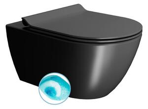 GSI - PURA závěsná WC mísa, Swirlflush, 36x55cm, černá dual-mat 881526