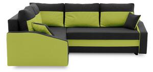 Rohová rozkládací sedací souprava GRANDE PLUS - color mikro Levá Černá + Zelená