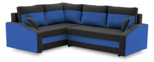Rohová rozkládací sedací souprava GRANDE PLUS - color mikro Levá Černá +Tmavě modrá